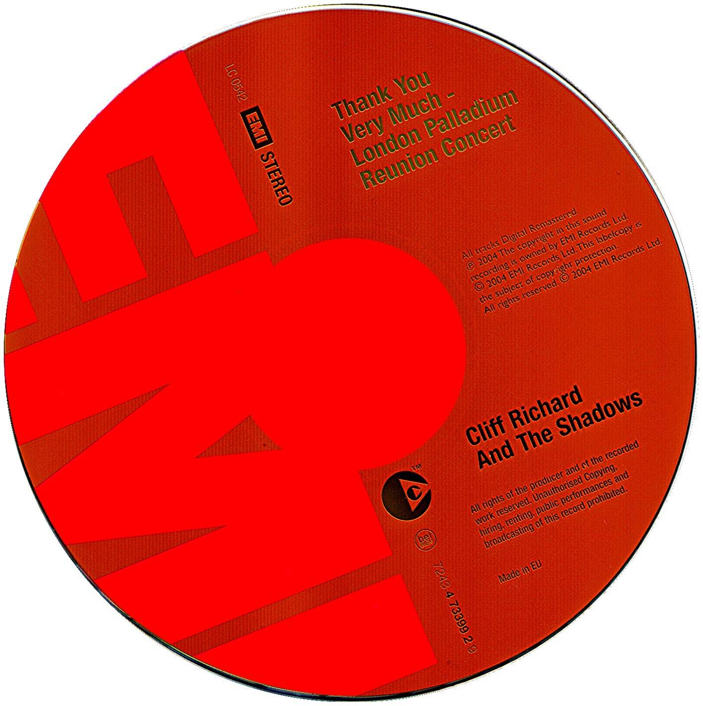 Cliff Richard and The Shadows Thank You Very Much : CD